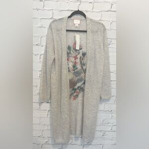 Saccharine NWT luxurious Gray wool alpaca knit Embroidered Cardigan Size Medium
